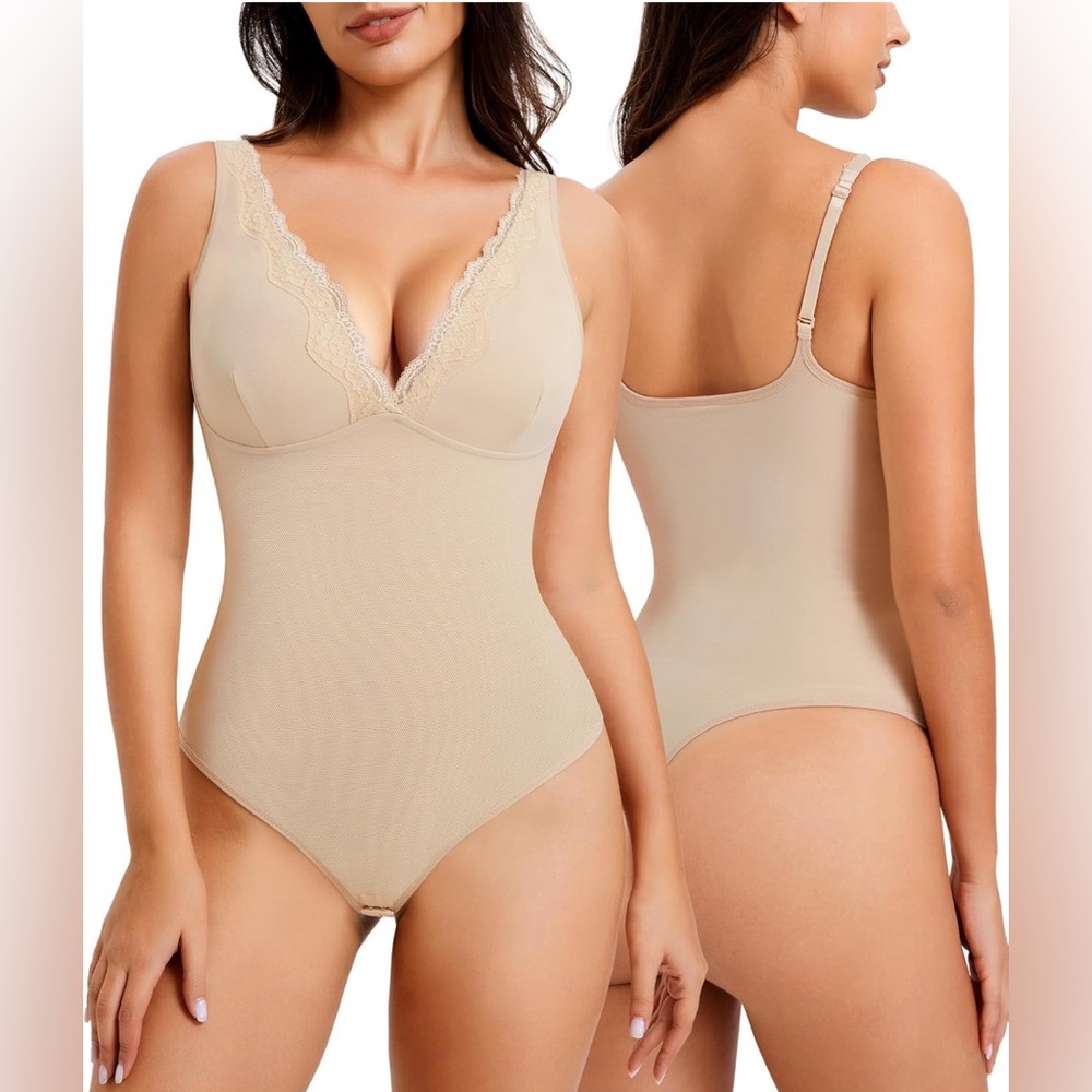 MERYOSZ Shapewear NEW Bodysuit Tummy Control Body Shaper for Women V Neck